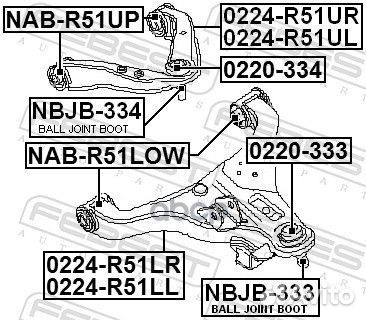 Сайлентблок NAB-R51UP NAB-R51UP Febest