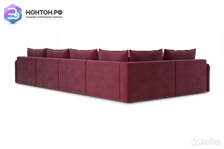 Диван п-образный тик-так Антей бордовый