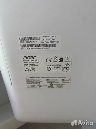 Моноблок acer aspire c20-820