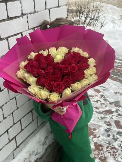 Цветы букеты 101 роза