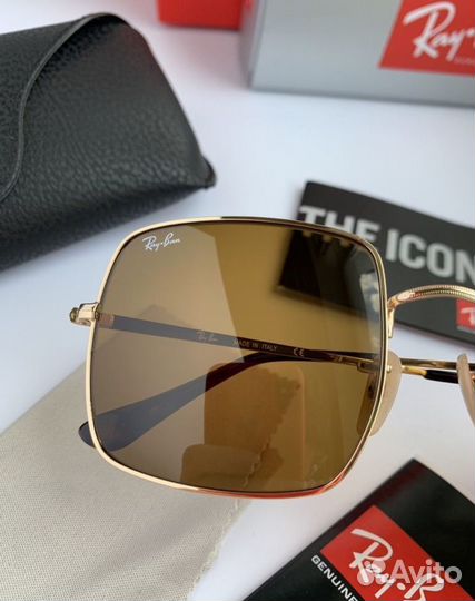 Очки ray ban square коричневые