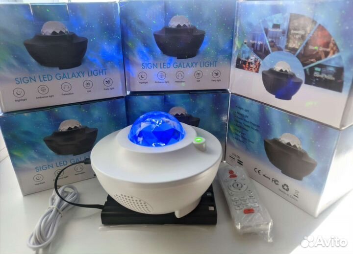 Лазерный проектор Звёздное небо 8w Блютуз колонка