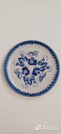 Гжель новая тарелка на стену/поднос
