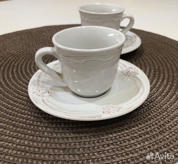 Кофейные чашки с блюдцами 100мл. 2шт