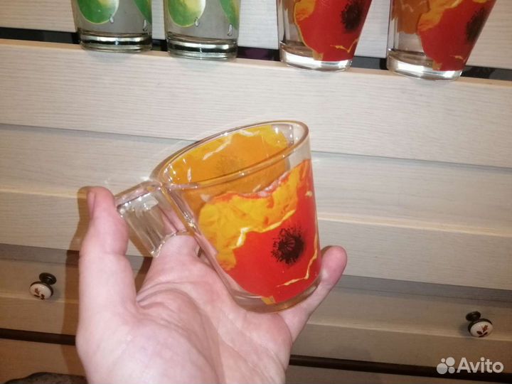 Бокалы кружки, 6-шт, стекло, новые