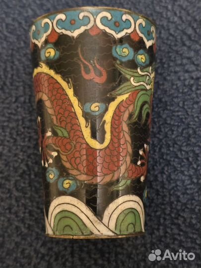 Четыре старинных стакана клуазоне 19 век