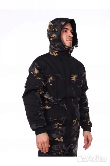 Костюм Горка Демисезонный Рипстоп черный мультикам