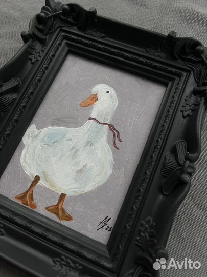 Картина этюд гусыня 10х13