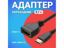 Адаптер переходник mini hdmi (M) - hdmi (F) gsmin