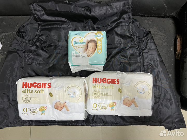 Новые подгузники pampers и huggies elite soft 0+