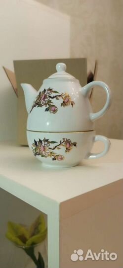 Фарфор заварочный чайник и кружка