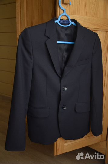 Пиджак классический для мальчика темно-синий 134