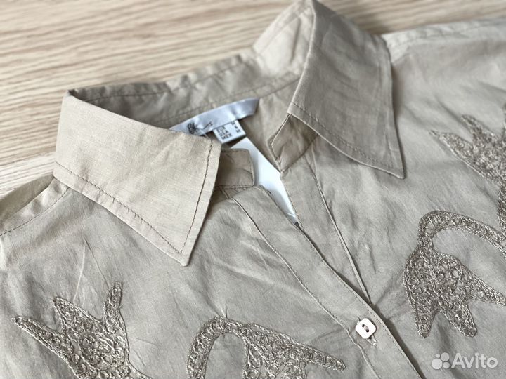 Рубашка женская с вышивкой хлопок новая S/M/L/XL