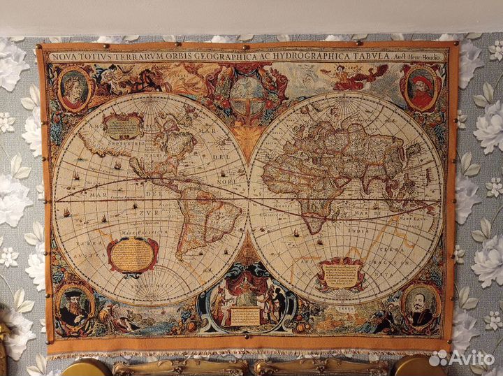 Карта настенная Гобеленовая Антикварная