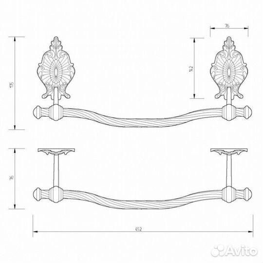 Полотенцедержатель 45 см Migliore Elisabetta 17004 бронза