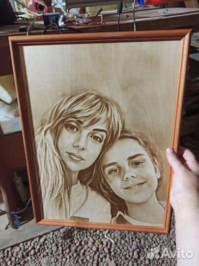 Выжигание портретов на дереве