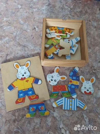 Деревянные пазлы вкладыши, пазл сказки