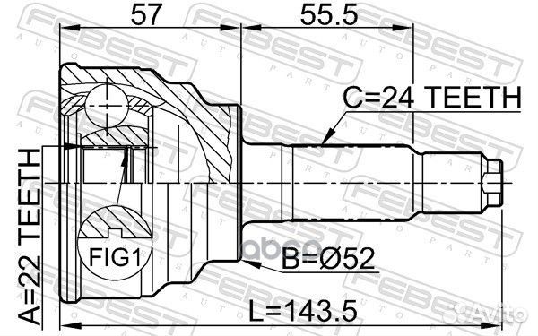 ШРУС внешний KIA RIO 00-05 0510-001 0510-001 Fe