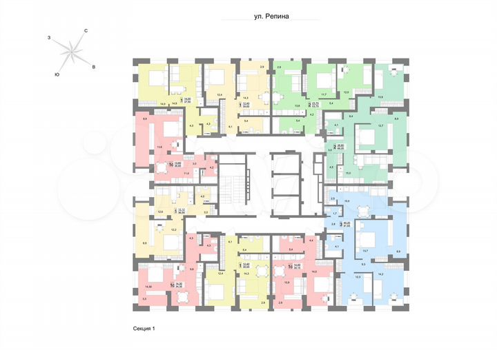 2-к. квартира, 53,6 м², 3/30 эт.