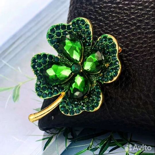 Брошь, Клевер Зелёный и Клевер Красный. Новые