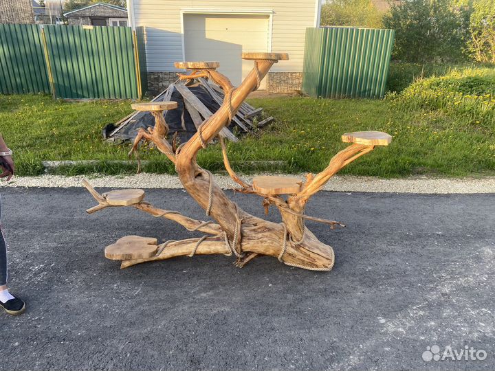 Подставка для цветов напольная деревянная