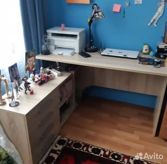 Стол компьютерный Алькор в цвете Бетон