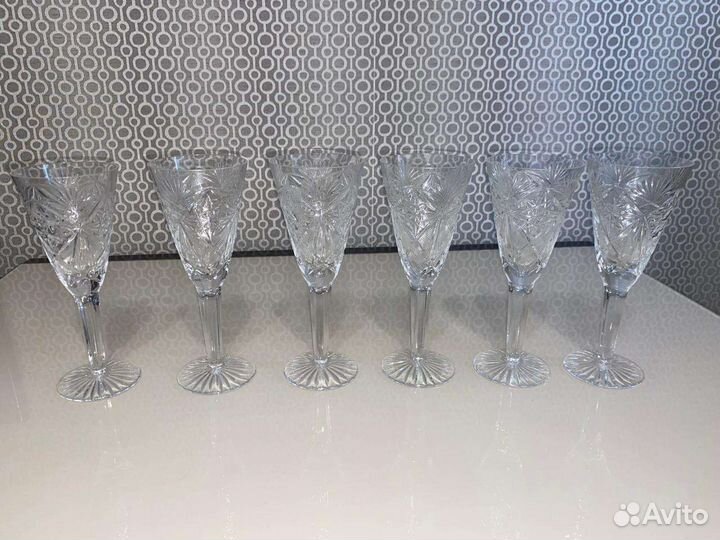 Бокалы, фужеры,рюмки на ножке СССР хрусталь