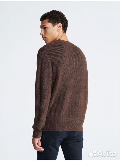 Свитер Calvin Klein Monogram Logo Ribbed Java