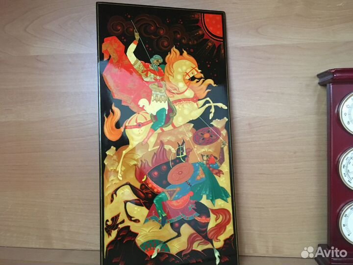 Лаковая миниатюра, Панно «Поединок»