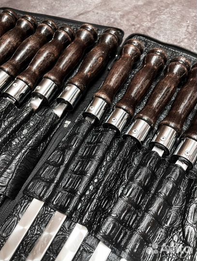 Набор шампуров в двойном чехле Рептилия