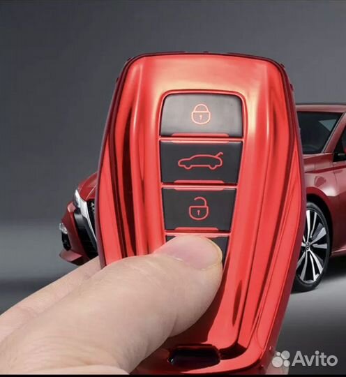 Чехол на ключ Geely Coolray, Monjaro/ Джили Кулрей, Монжаро TPU new red