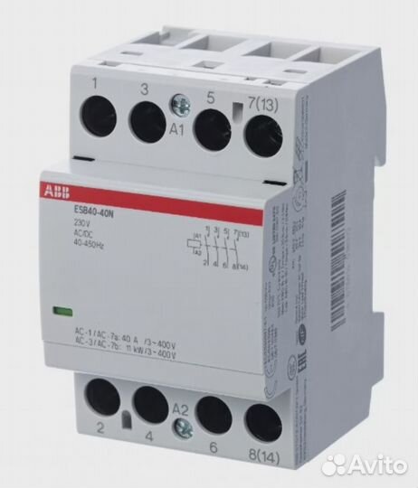 Контактор модульный ABB ESB40-40N-06 40А. Код: 514