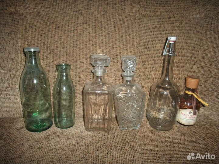 Штоф, графины, пробки, крышки, бутылки