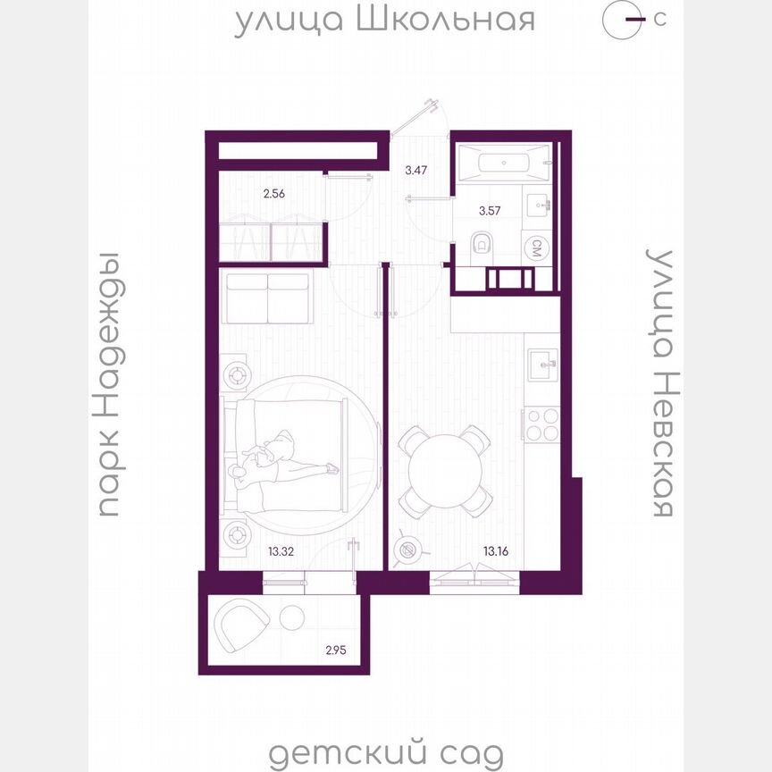 1-к. квартира, 37 м², 3/5 эт.