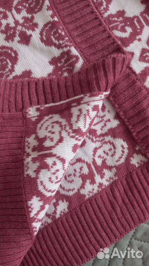 Вязаный женский кардиган длинный