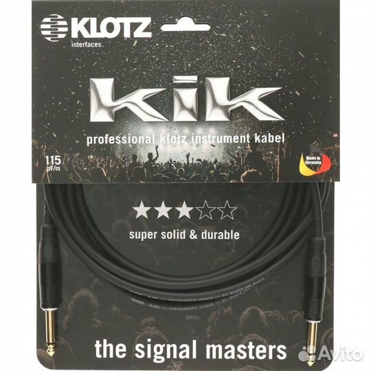Инструментальный кабель Klotz kikkg9.0ppsw