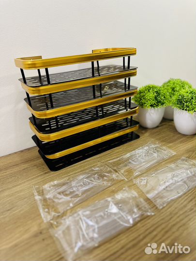 Полка для ванной кухни настеная нержавеющая прямая