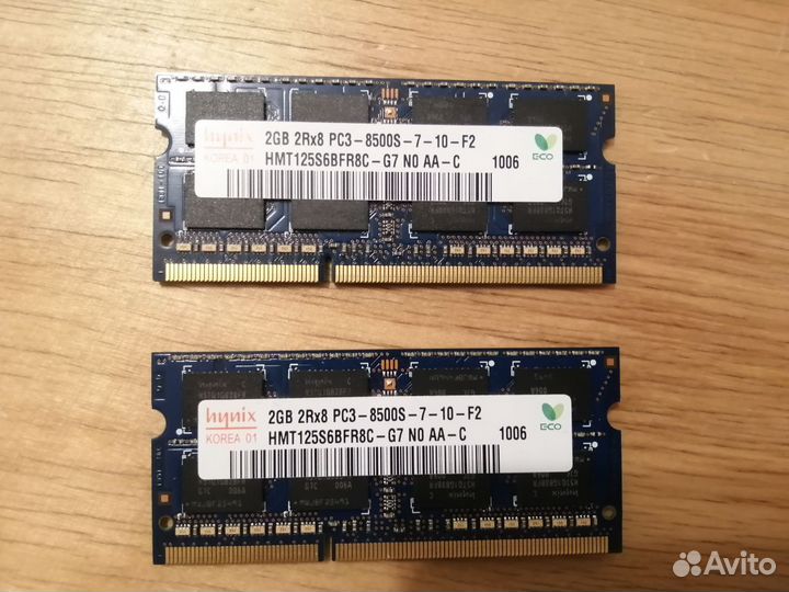 Оперативная память ddr3 2gb 1066MHz для ноутбука