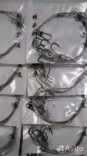 Поводок 6 крючков с отводами готовый монтаж