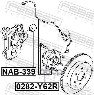 Ступица задняя nissan patrol Y62 2010- 0282-Y62R