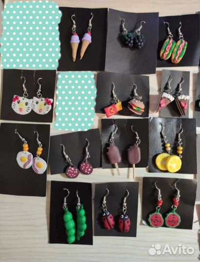 Серьги из полимерной глины