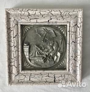 Настенное панно. Олово. Дерево. Германия