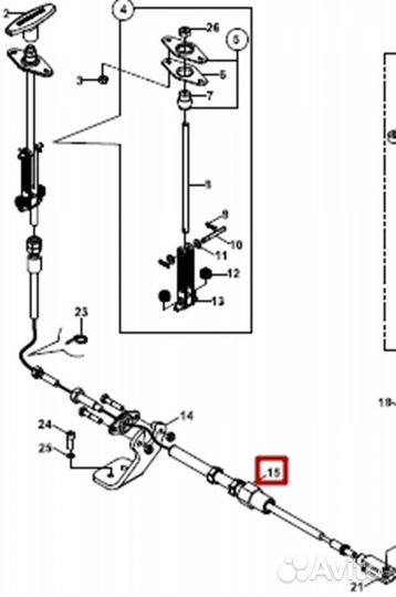 Трос замка фиксации стрелы Hidromek