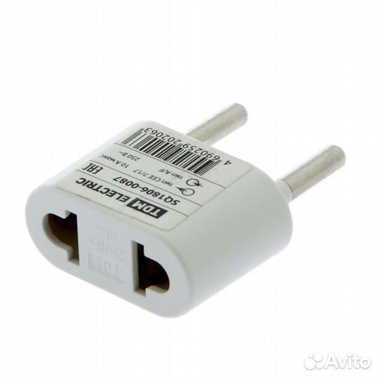 Переходник сетевой с плоской вилки, 10А, TDM