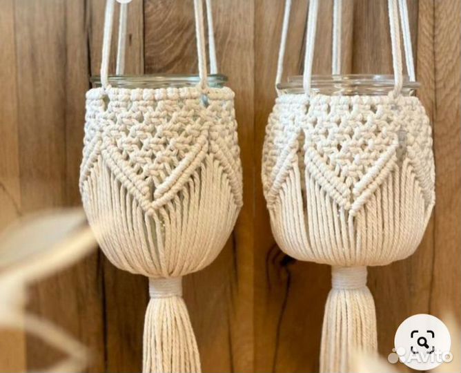 Полка кашпо макраме ручная работа