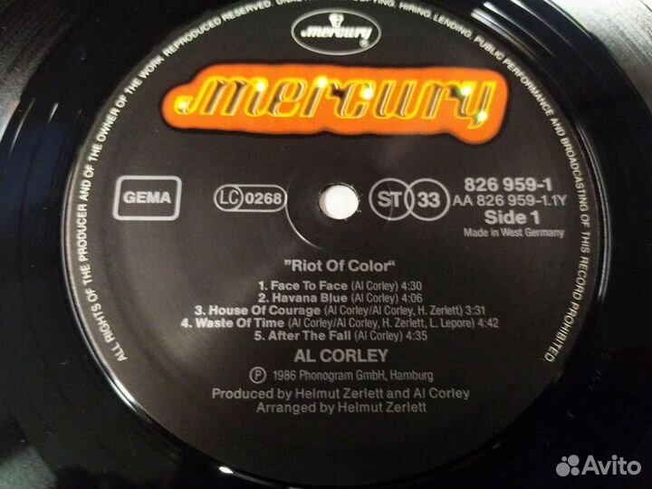 Al Corley Riot Of Color винил Германия