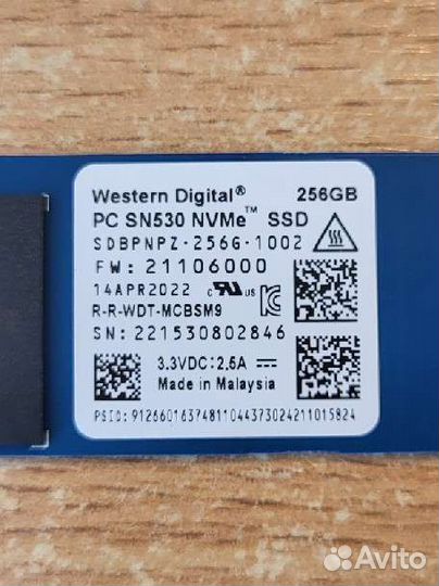 Жесткий диск ssd 256Gb Western Digital