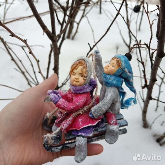 Ватные елочные игрушки