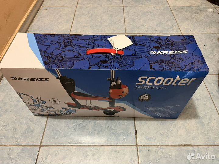 Самокат трехколесный Kreiss 5в1 Красный