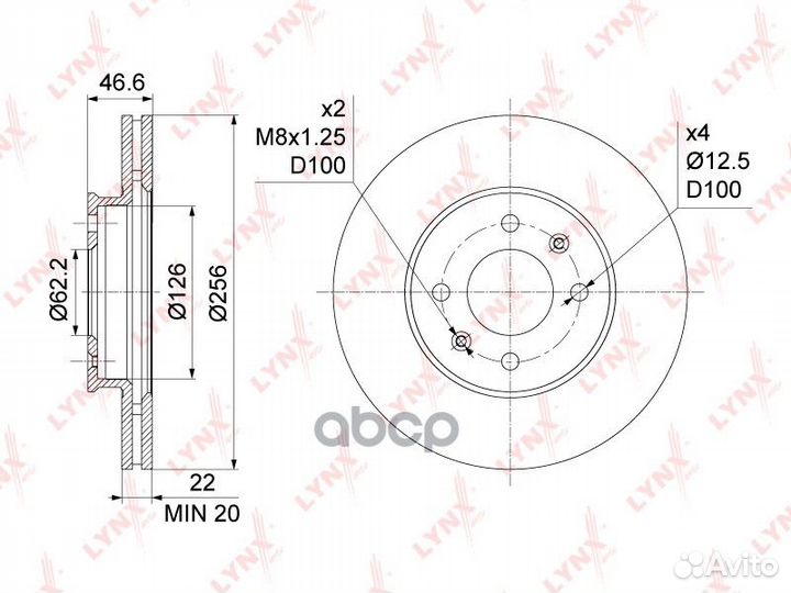 Диск тормозной пер (256X22) huyndai accent(MC)